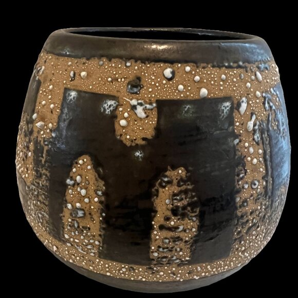 Lapid Israel Ceramic Vase Signed, Short Vase, Mid Century Vase, Israeli Pottery - Picture 2 of 10